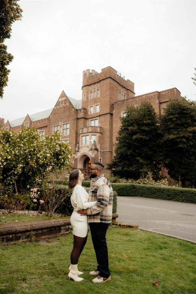 romantic and playful couple portraits at washington university