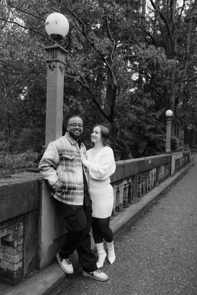 couple laughing with each other during their photoshoot