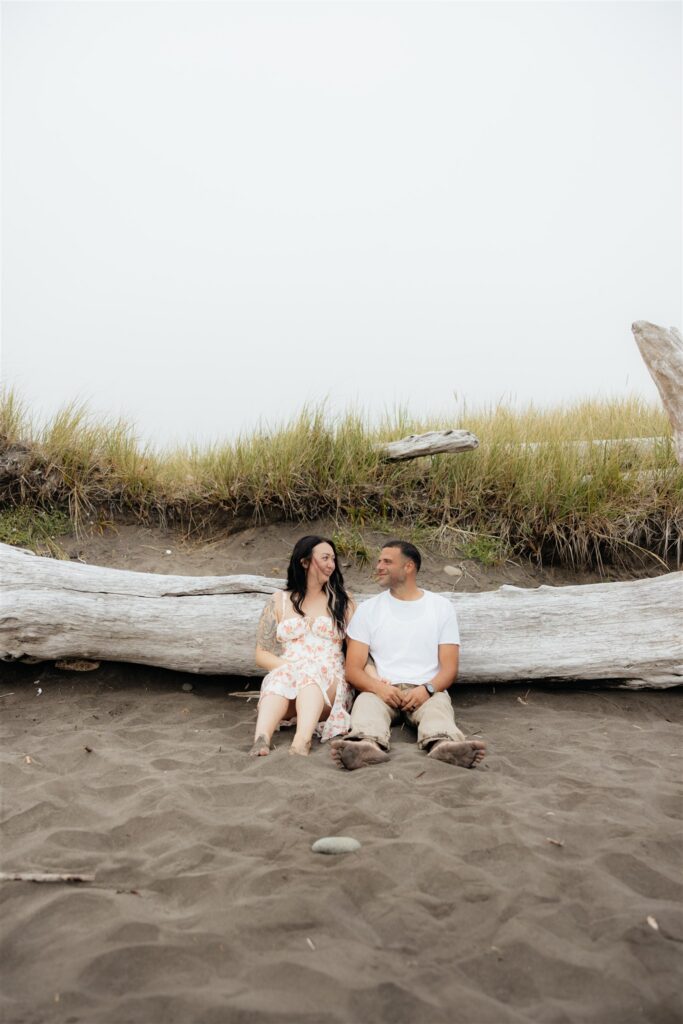 couple laughing with each other during their photoshoot