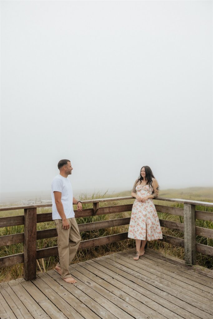 Moody Washington Coast Couple Photos at Cohassett Beach | Madison & Anthony