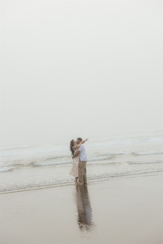 moody couple portraits in the washington coast