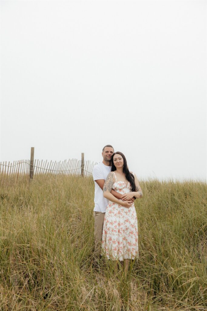 Moody Washington Coast Couple Photos at Cohassett Beach | Madison & Anthony