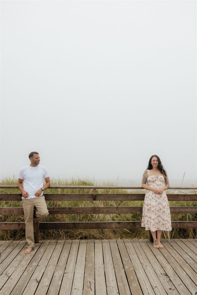Moody Washington Coast Couple Photos at Cohassett Beach | Madison & Anthony