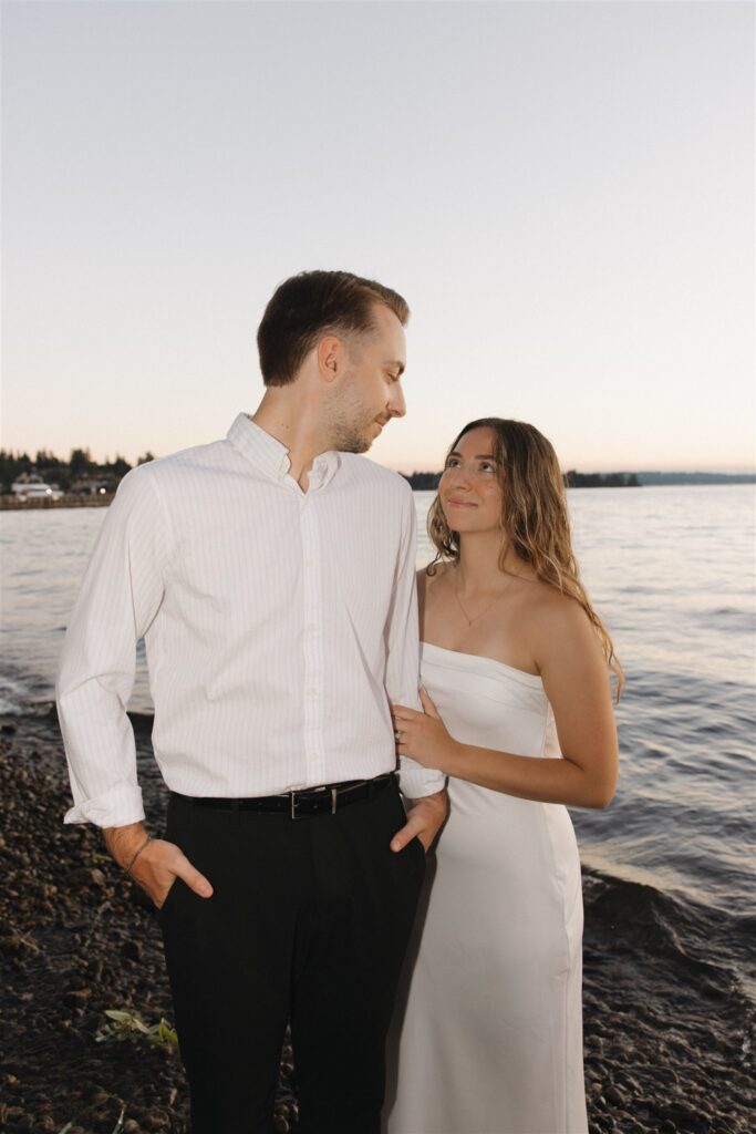 couple laughing with each other during their photoshoot
