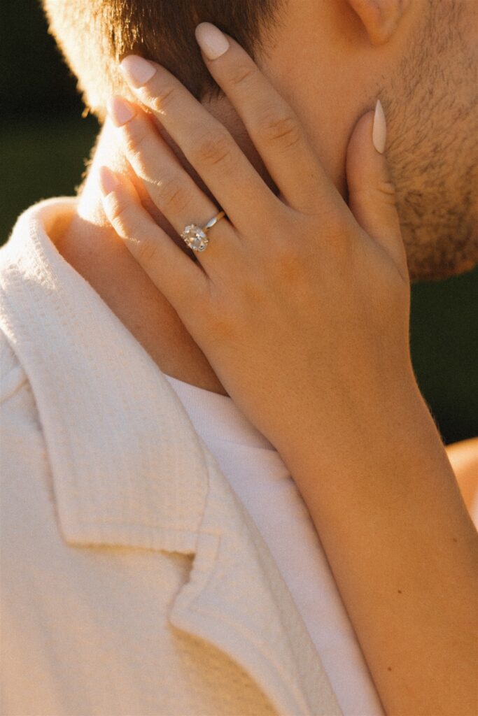 closeup shot of the stunning engagement ring