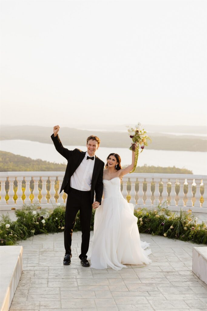cute picture of the bride and groom at their dream wedding day