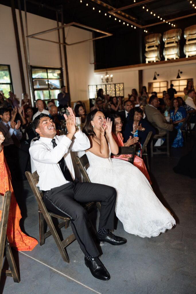 newlyweds at their dream wedding reception party