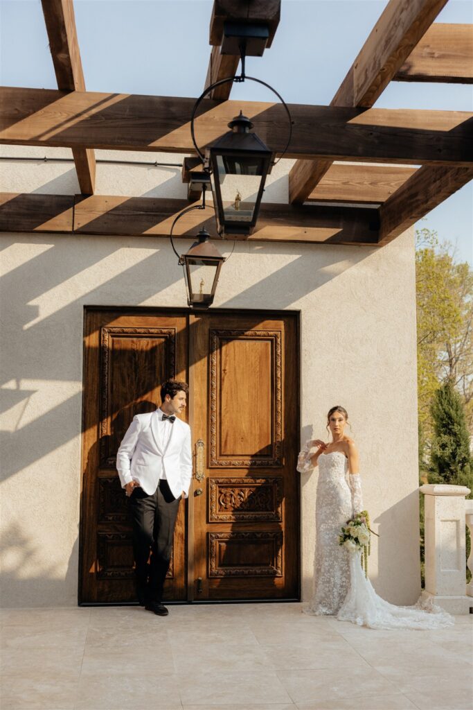 cute picture of the bride and groom at their dream bridal portraits