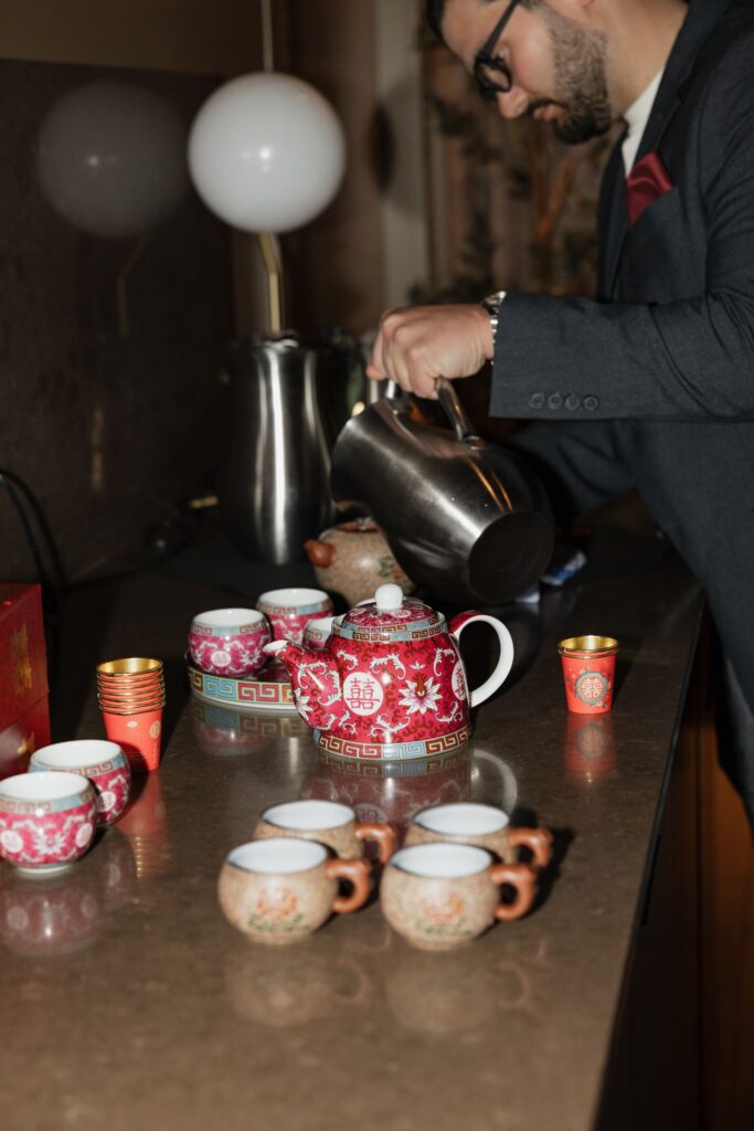 guests having the best time at the tea ceremony