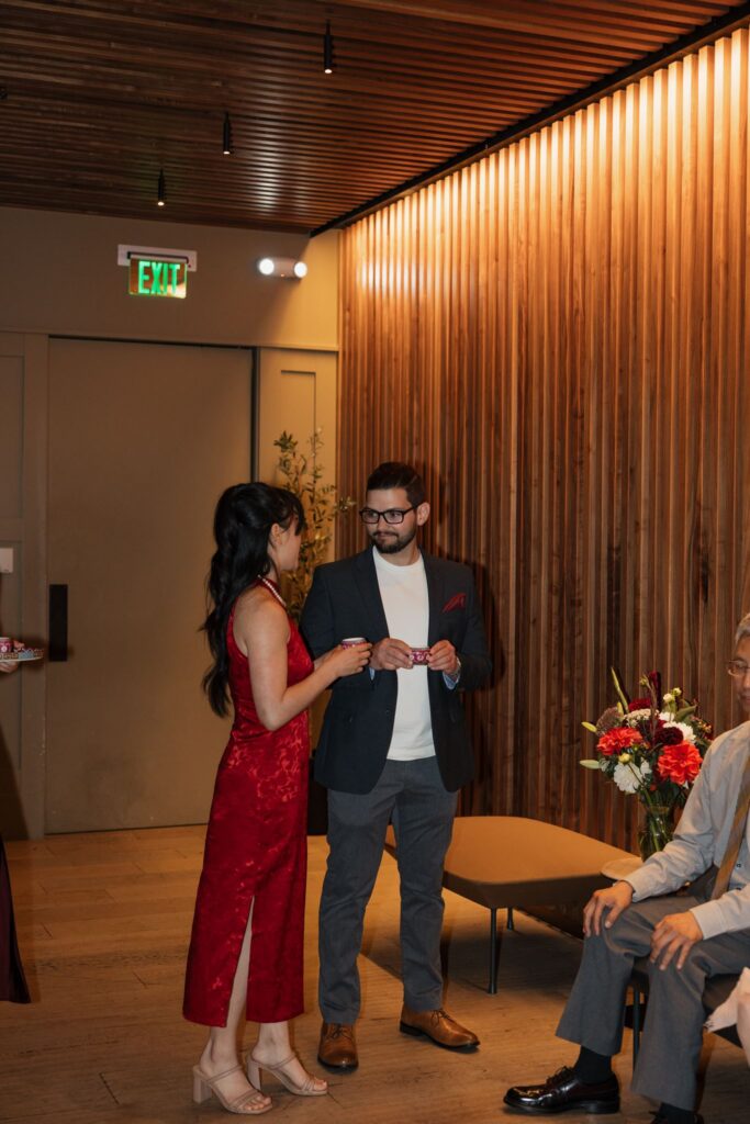 cute tea ceremony before the wedding day
