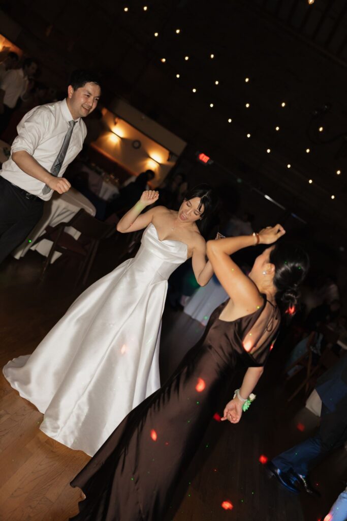 cute picture of the bride dancing at her wedding reception