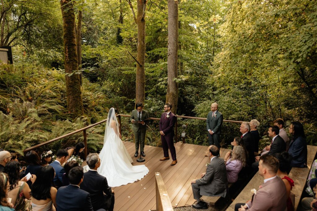 bride and groom at their intimate wedding ceremony
