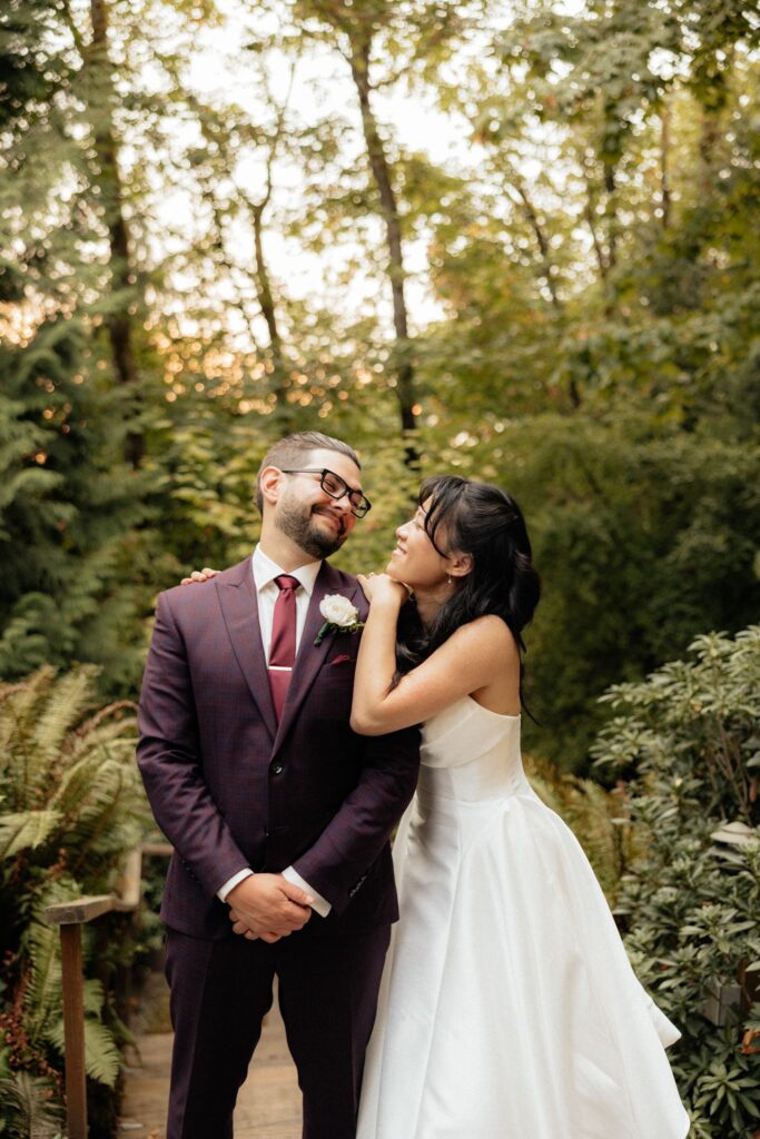 cute picture of the newlyweds at their dream wedding venue