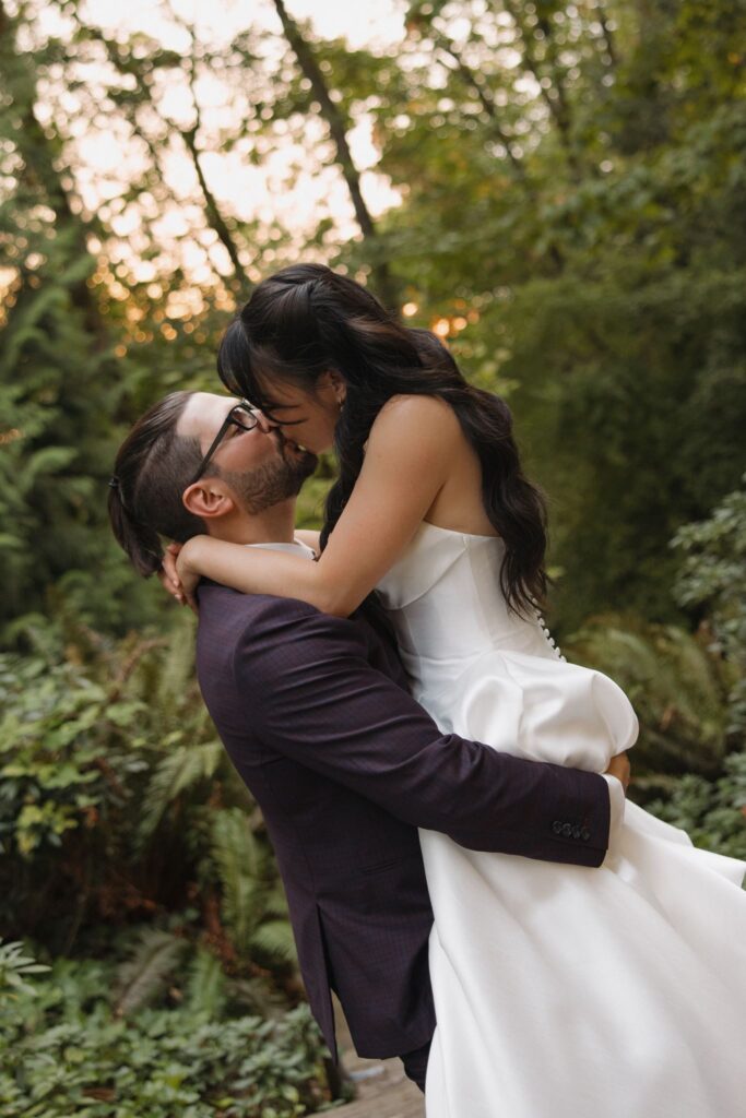 Romantic Mercer Island Wedding with a Tea Ceremony and Candlelit Reception Vibes