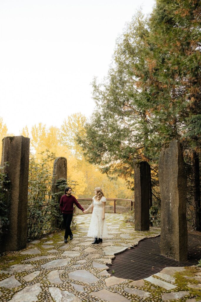 Moody Waterworks Gardens Engagement Photos in Renton, WA | Rain & Alex