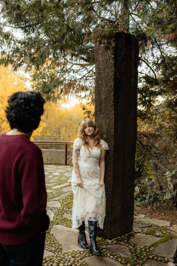 Moody Waterworks Gardens Engagement Photos in Renton, WA | Rain & Alex