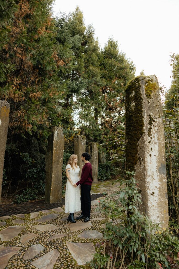 Moody Waterworks Gardens Engagement Photos in Renton, WA | Rain & Alex
