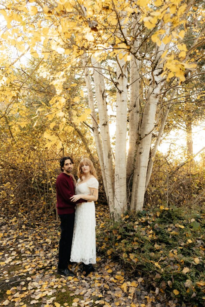 cute picture of the newly engaged couple hugging