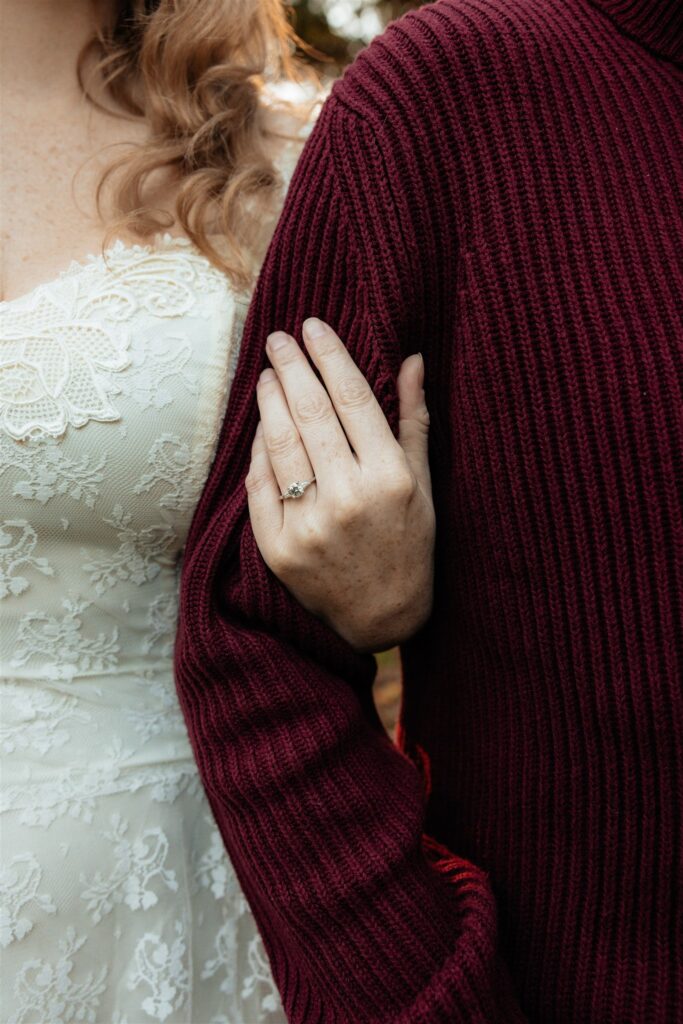 closeup shot of the engagement ring
