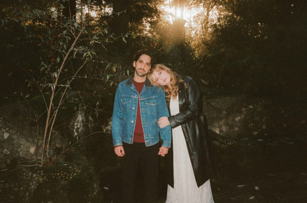 cute picture of the newly engaged couple hugging