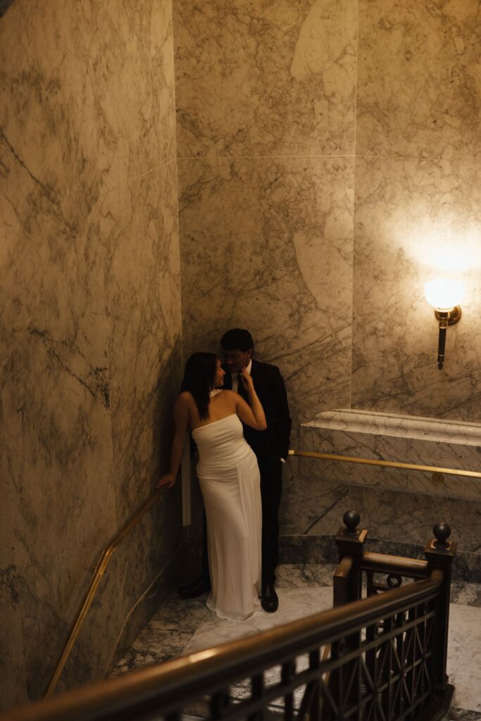 Classy Washington State Capitol Building Engagement Photos in Olympia, WA