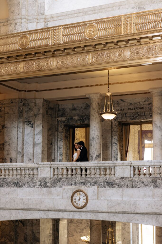 Classy Washington State Capitol Building Engagement Photos in Olympia, WA
