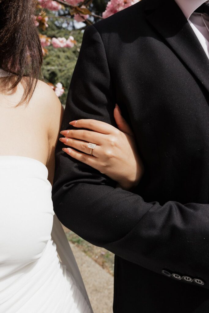 closeup shot of the engagement ring