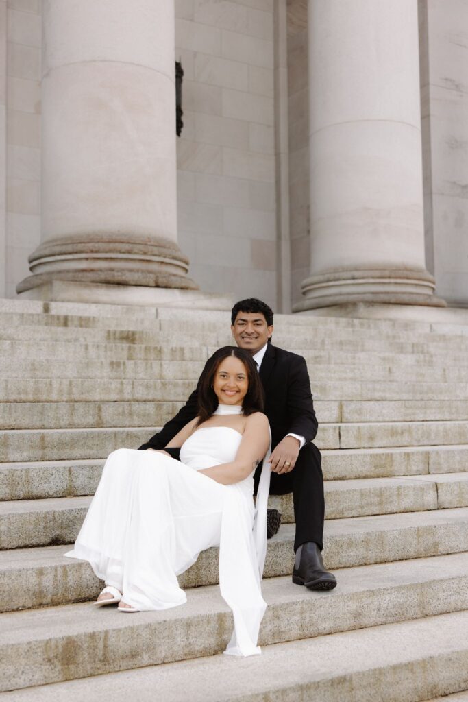 Classy Washington State Capitol Building Engagement Photos in Olympia, WA