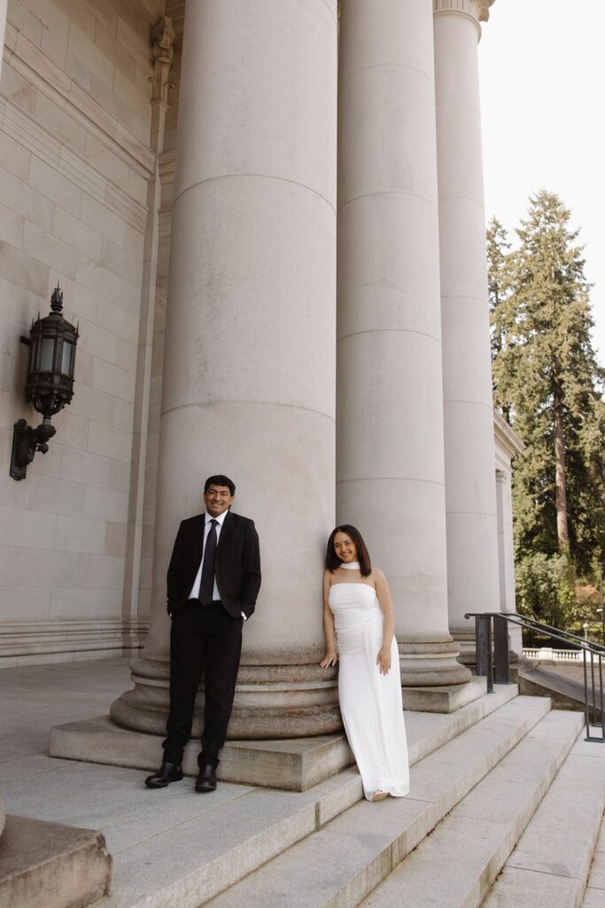 Classy Washington State Capitol Building Engagement Photos in Olympia, WA
