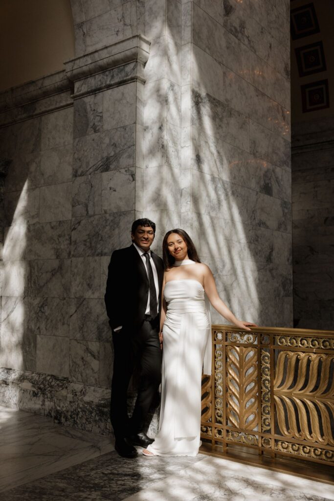 Classy Washington State Capitol Building Engagement Photos in Olympia, WA