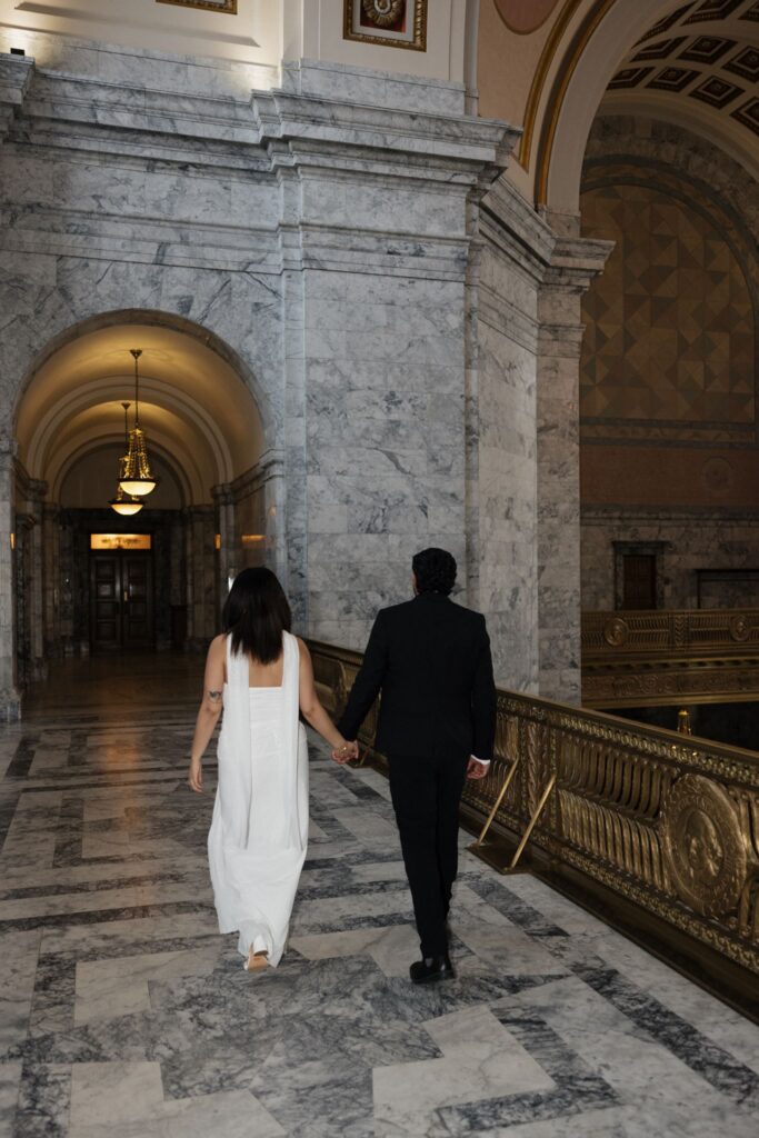 Classy Washington State Capitol Building Engagement Photos in Olympia, WA