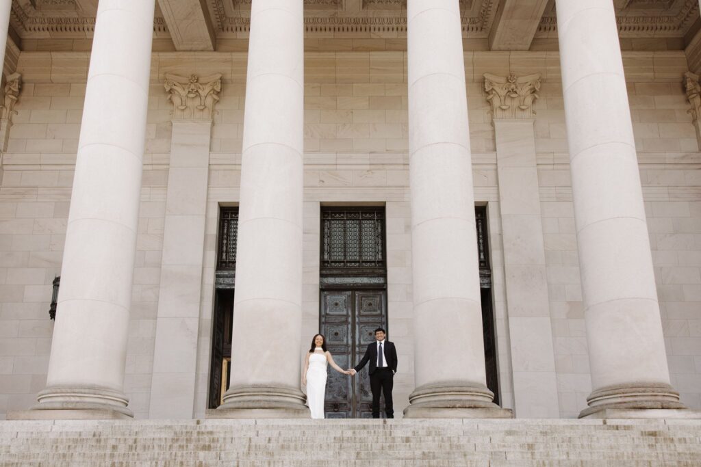 Classy Washington State Capitol Building Engagement Photos in Olympia, WA