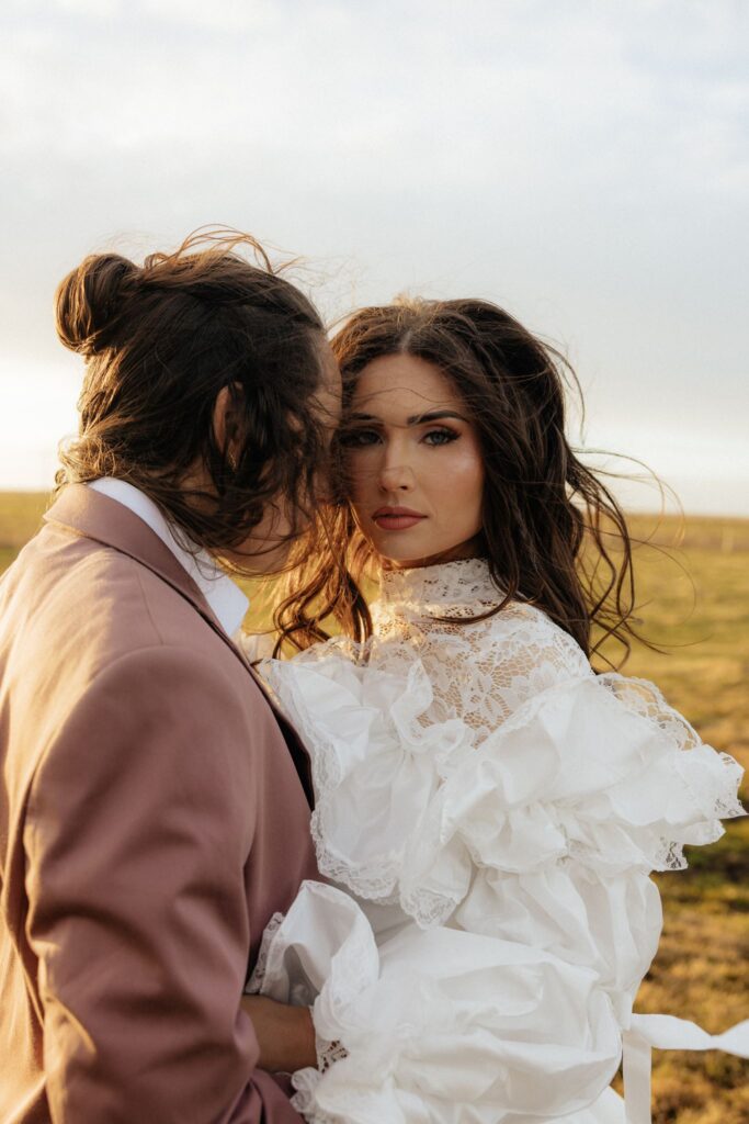 couple at their romantic bridal session in iceland