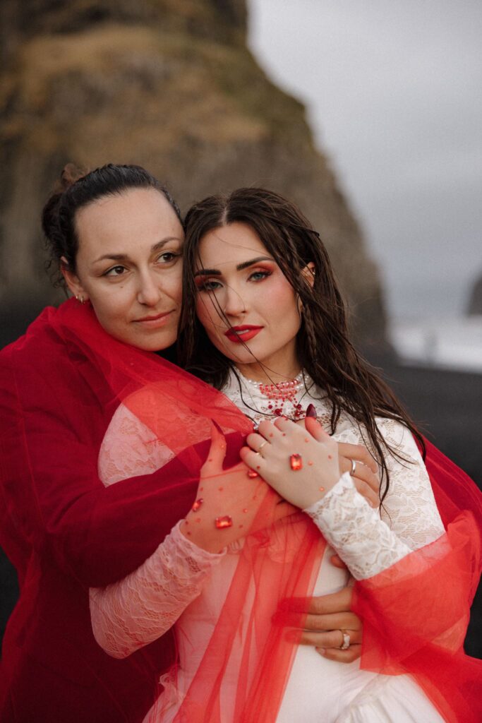 couple hugging during their bridal portraits