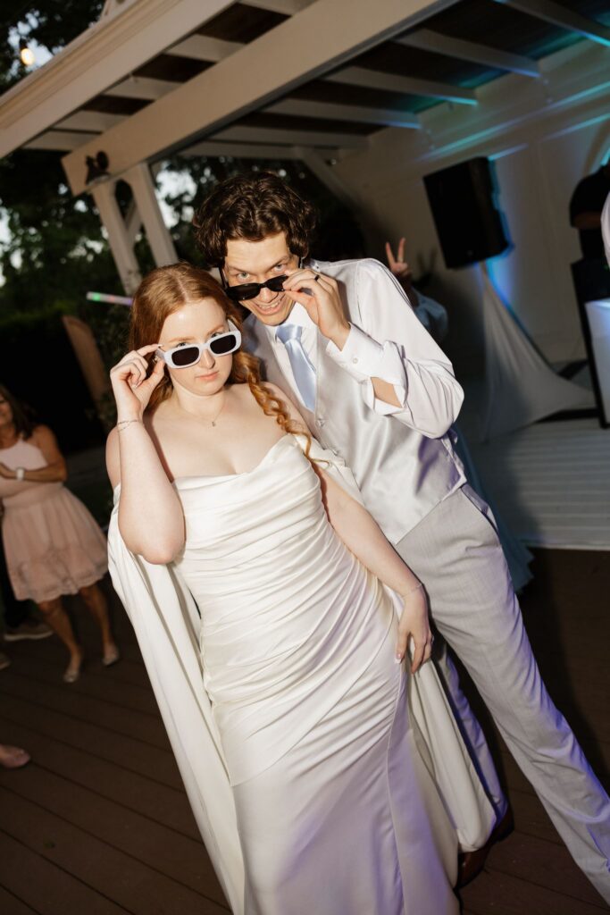 cute picture of the newlyweds at their wedding recption