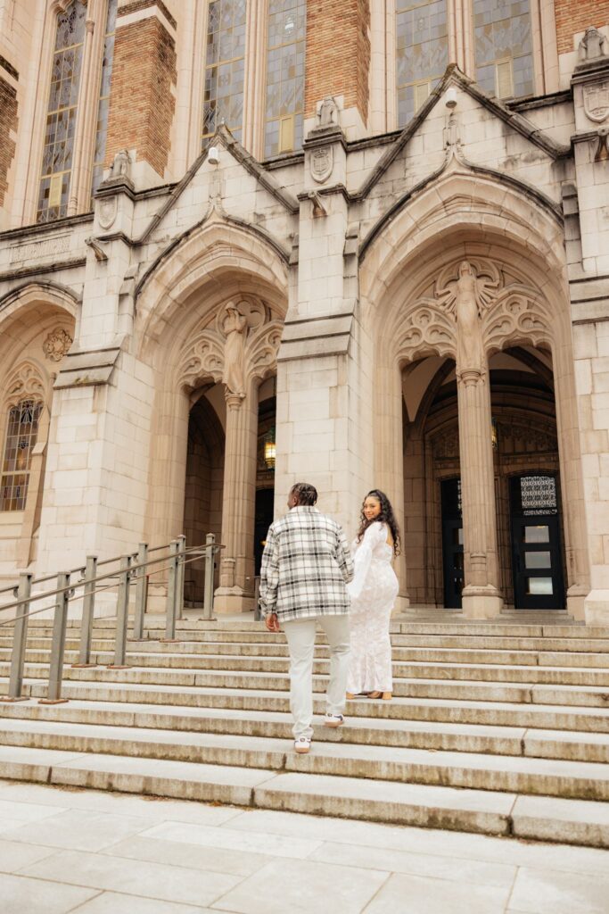 cute picture of the newly engaged couple at their dream photoshoot