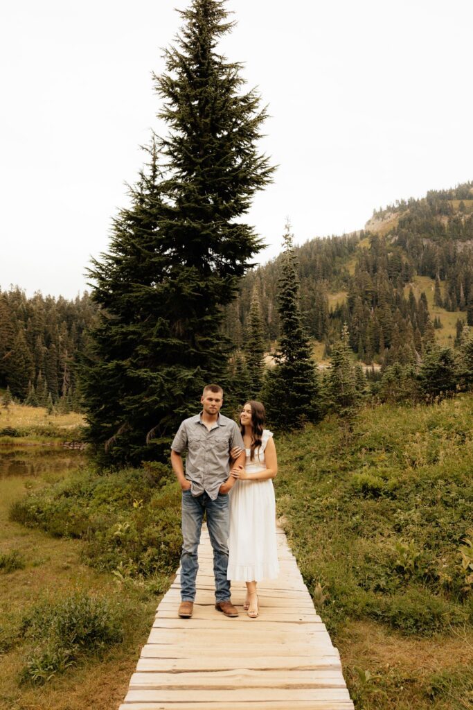 cute picture of the newly engaged couple hugging