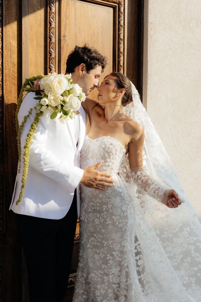cute picture of the bride and groom at their dream wedding day