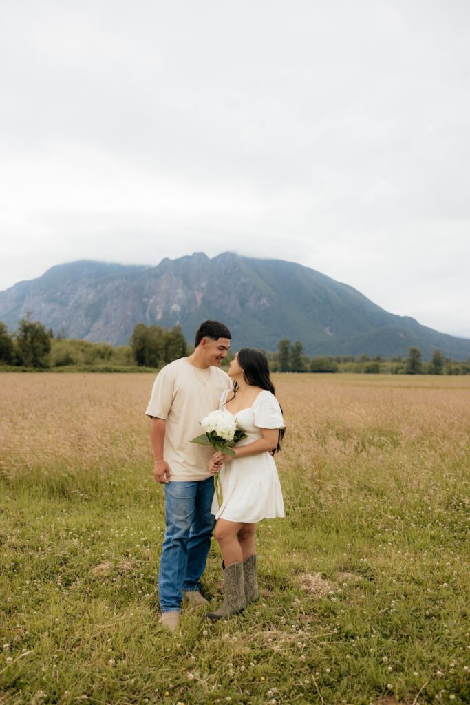couple at their romantic photoshoot in VA