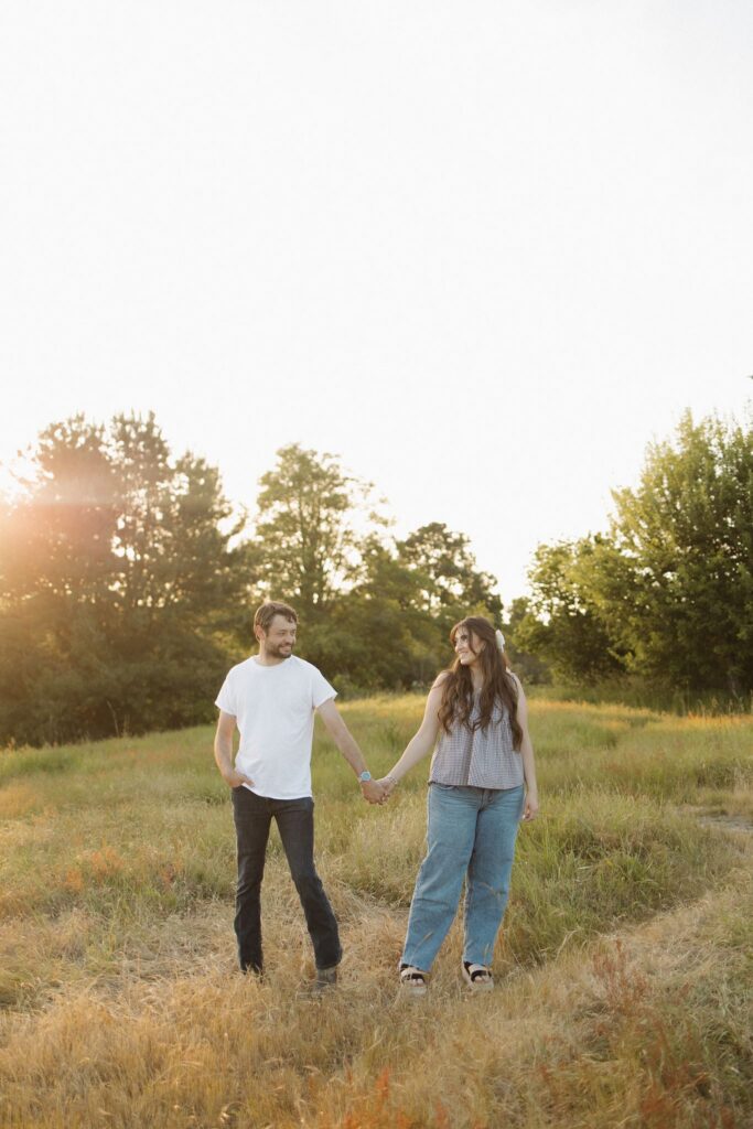 Golden Hour Engagement Photos at Discovery Park | Savannah & Nick in Seattle