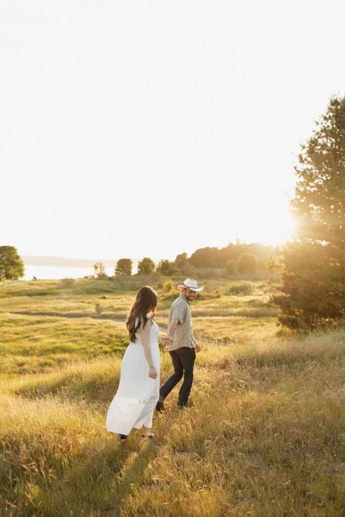 Golden Hour Engagement Photos at Discovery Park | Savannah & Nick in Seattle