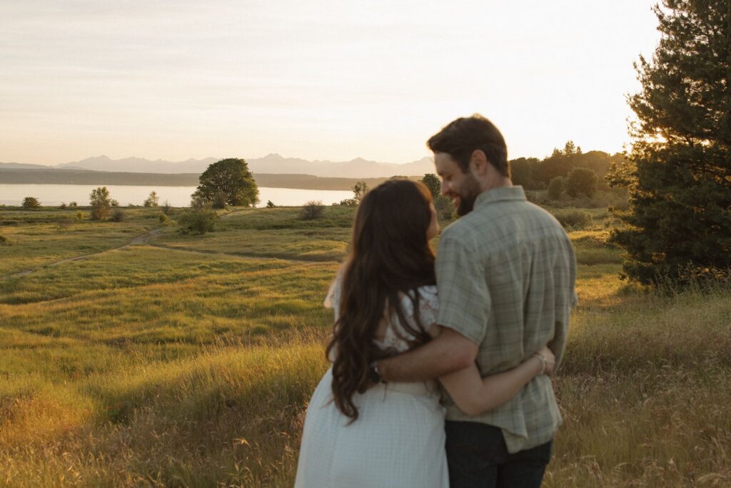 Golden Hour Engagement Photos at Discovery Park | Savannah & Nick in Seattle