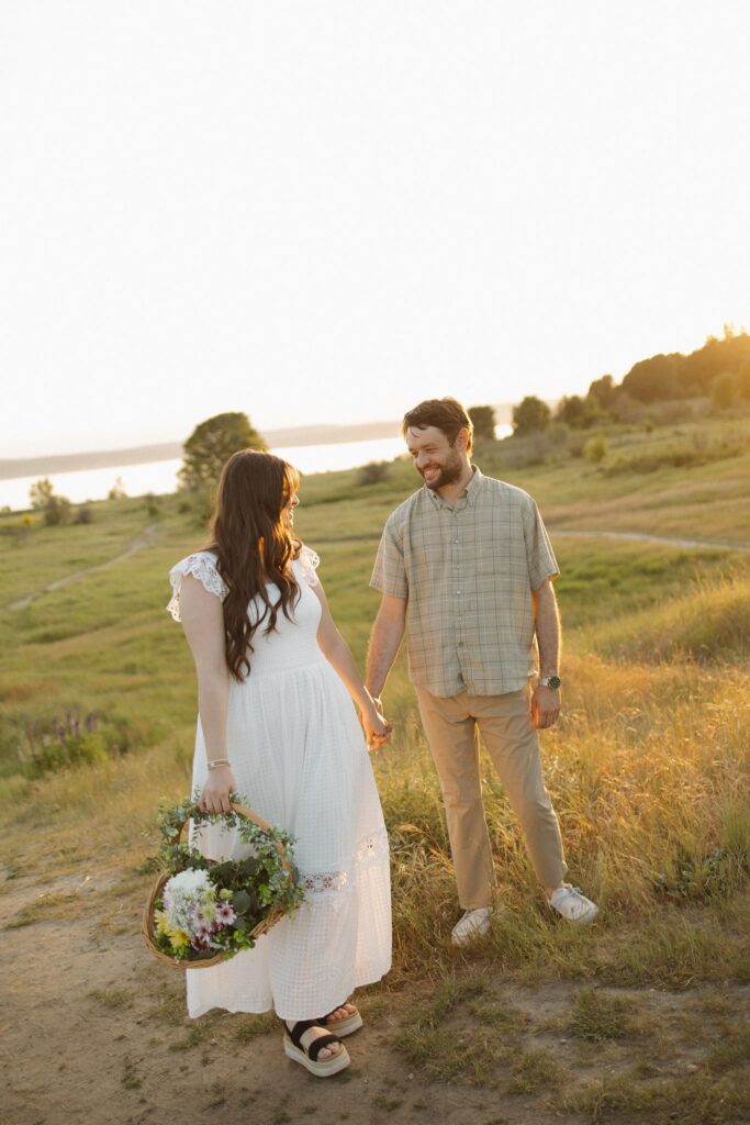 Golden Hour Engagement Photos at Discovery Park | Savannah & Nick in Seattle