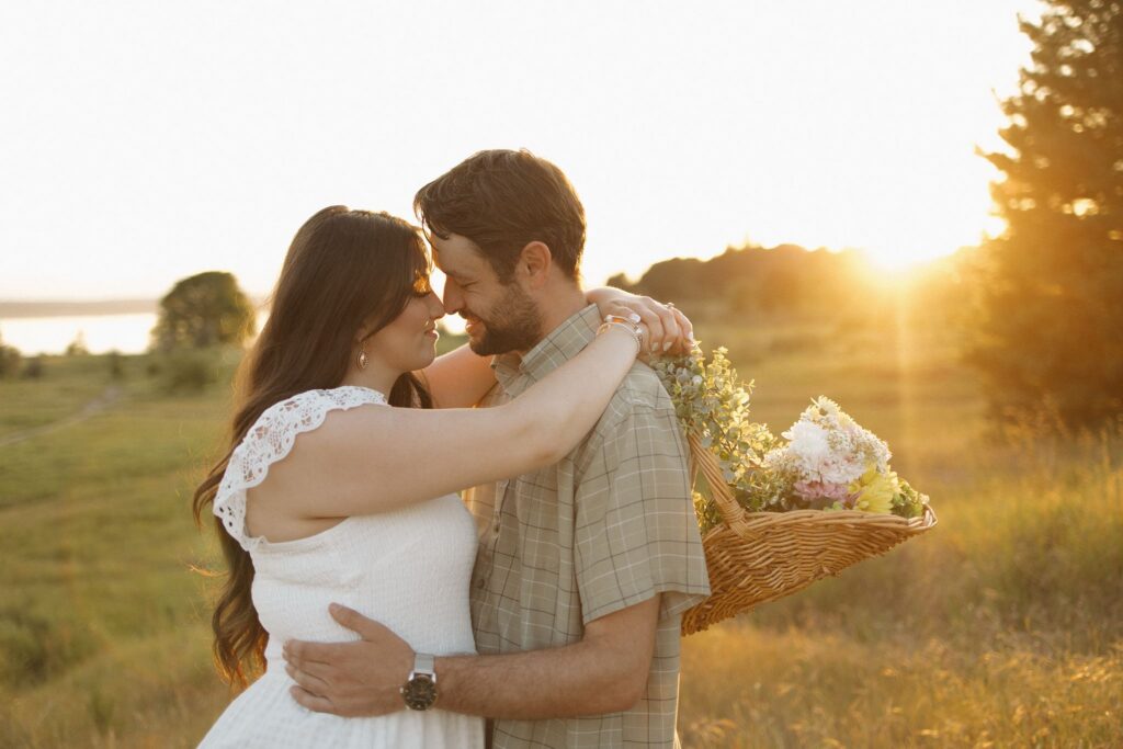 couple laughing with each other during their photoshoot