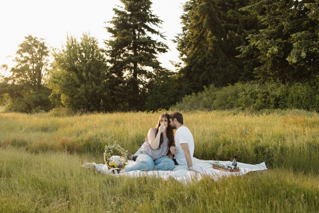 newly engaged couple at their dream portraits