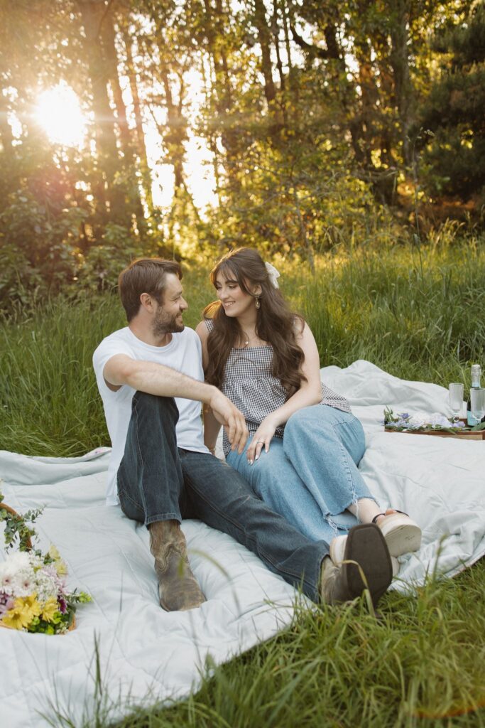 Golden Hour Engagement Photos at Discovery Park | Savannah & Nick in Seattle