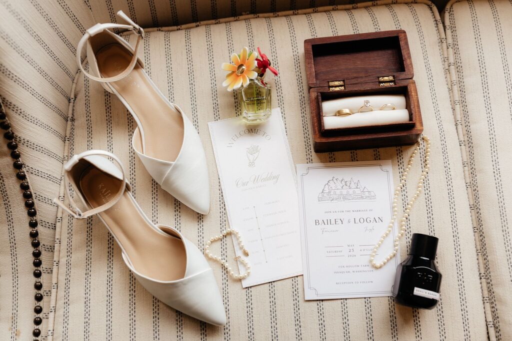 stunning portraits of the wedding shoes and wedding rings
