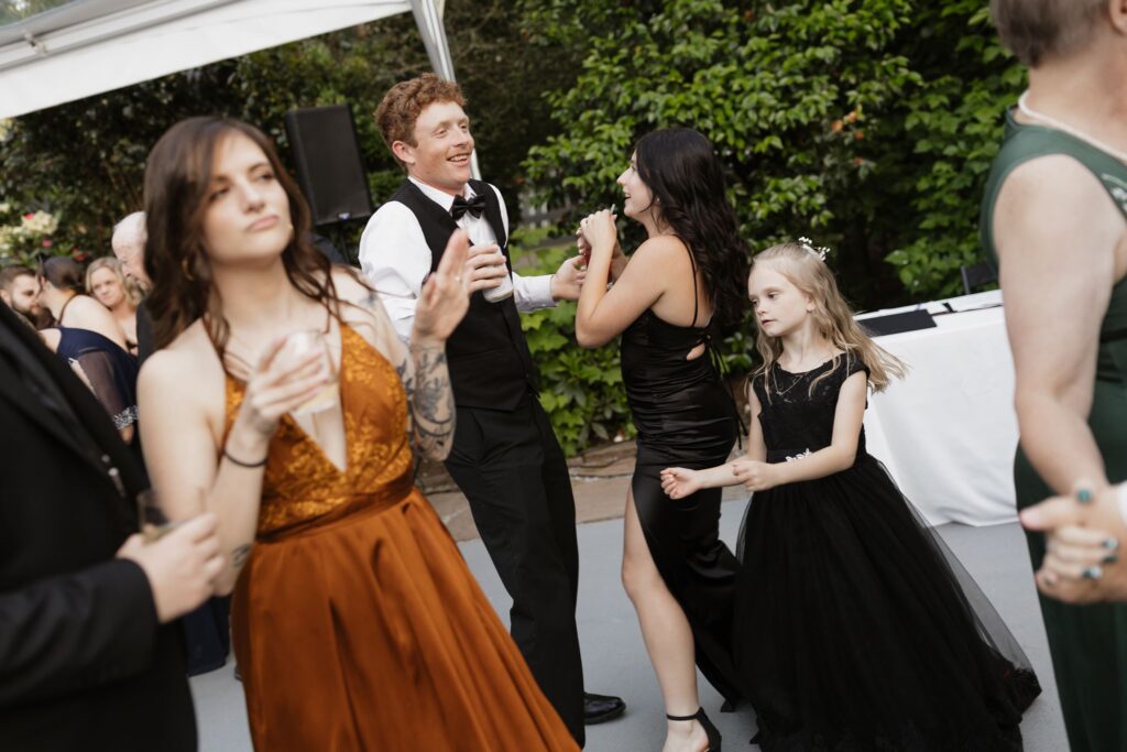guests having the best time at the wedding reception party