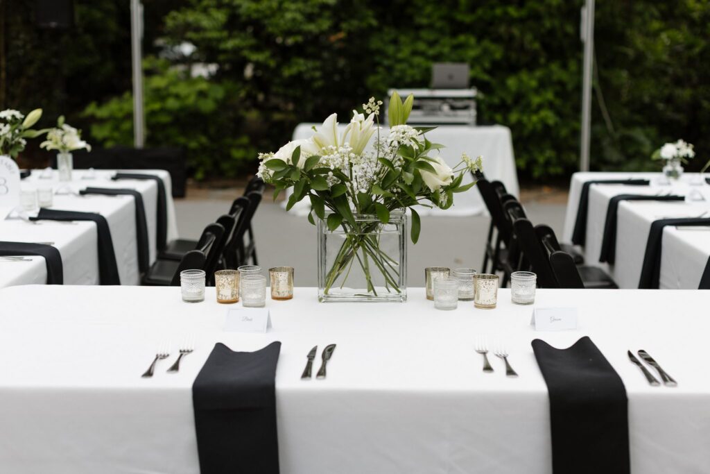 beautiful florals at the wedding reception