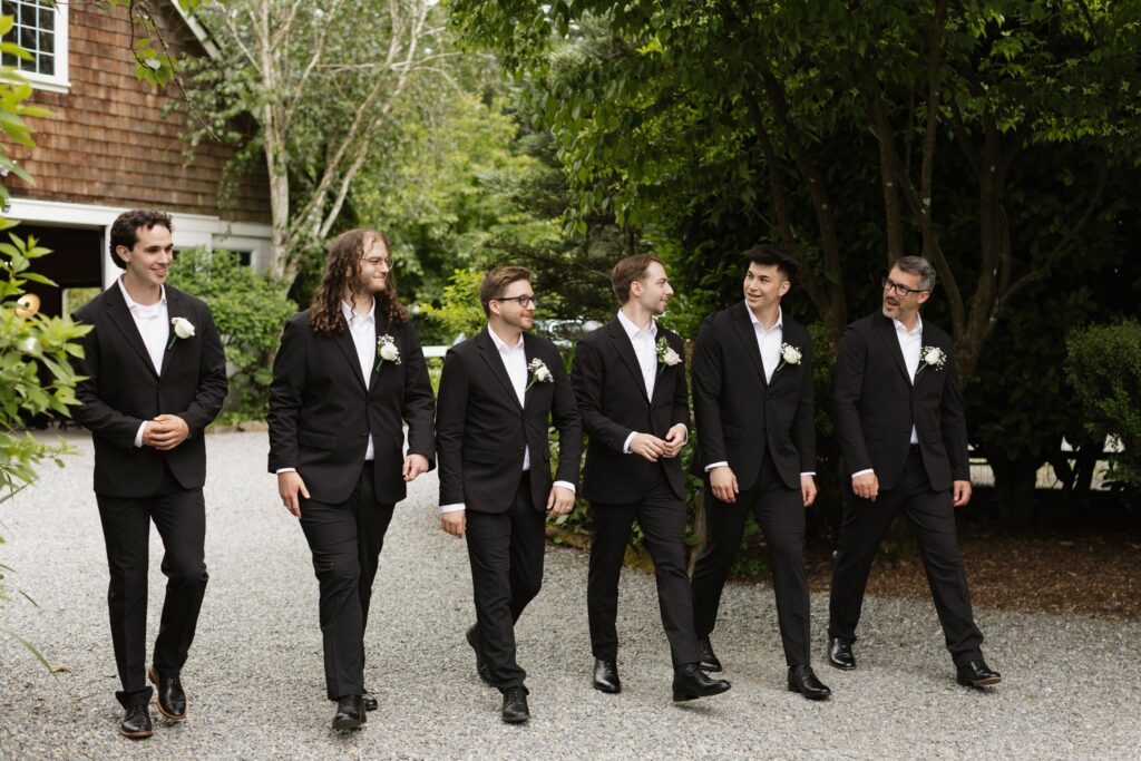 portrait of the groom and his friends